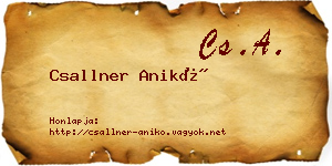 Csallner Anikó névjegykártya